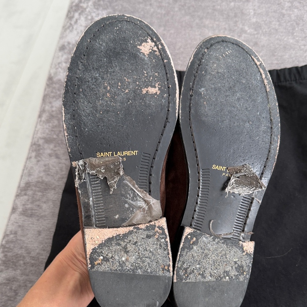 Saint Laurent Dark Brown Suede Loafers Size 8 (38). - Picture 6 of 8